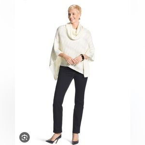 Chico’s cable knit sweater cowl neck poncho shrug